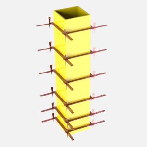 Coffrage de poteau avec bride